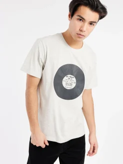 Hot - Vinyl T-Shirt in Heathered Ecru T-Shirts