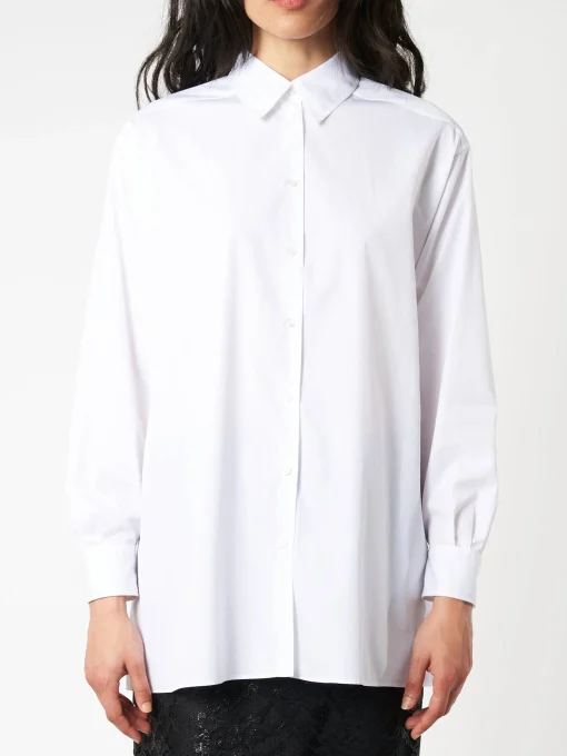 Sale - Cotton Poplin Loose Fit Shirt in Women Tops & Blouses | Button-Ups
