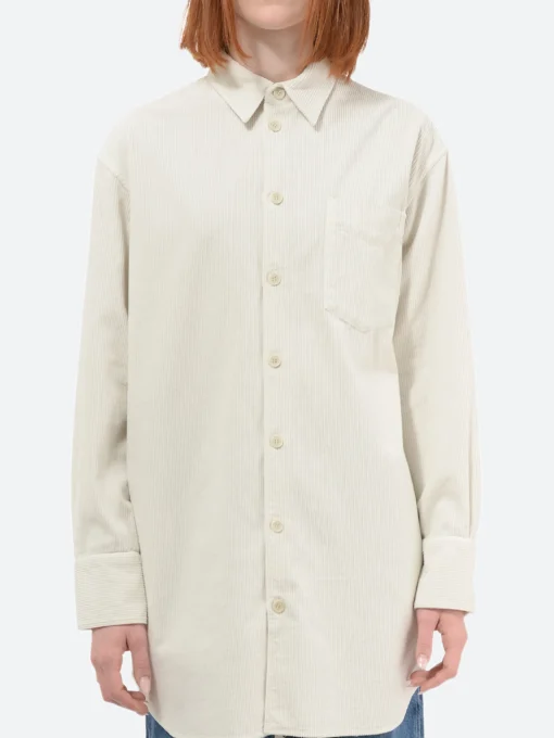 Clearance - Garment-Dyed Corduroy Shirt in Natural Women Tops & Blouses | Button-Ups