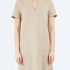 Online - Slub Linen Short Dress in Women Dresses