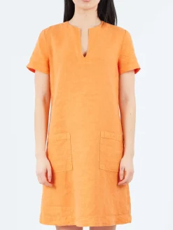 Online - Slub Linen Short Dress in Women Dresses