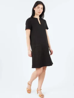 Outlet - Slub Linen Short Dress in Women Dresses