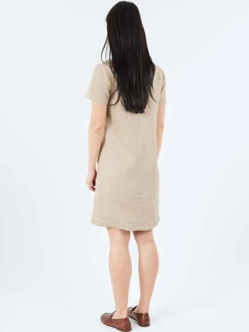 Online - Slub Linen Short Dress in Women Dresses