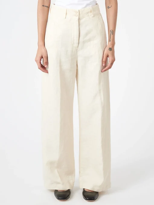 Discount - Slub Linen Trousers in Women Pants