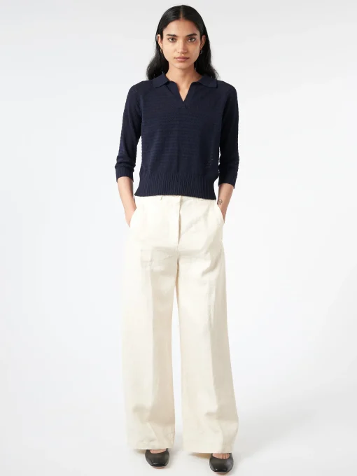 Discount - Slub Linen Trousers in Women Pants