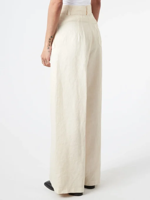 Discount - Slub Linen Trousers in Women Pants
