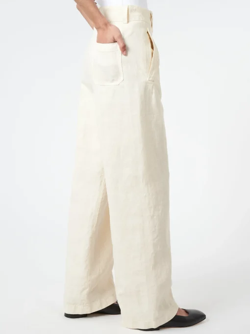 Discount - Slub Linen Trousers in Women Pants