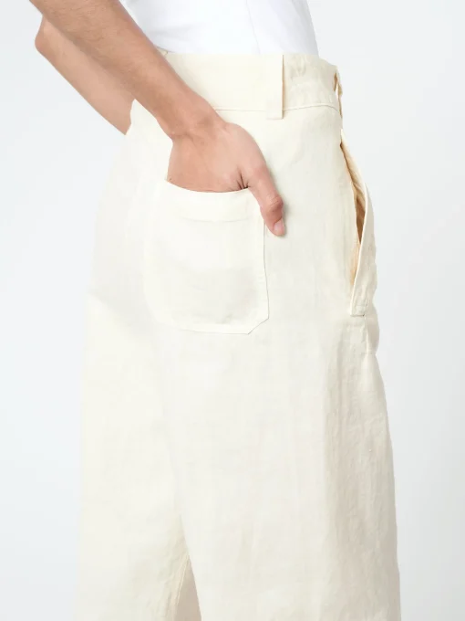 Discount - Slub Linen Trousers in Women Pants