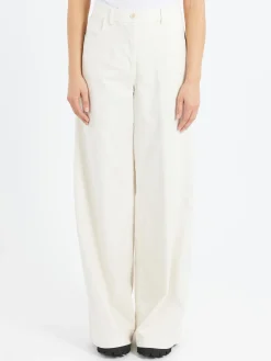 Best - Stretch Fustian High-Waisted Trousers in Women Pants