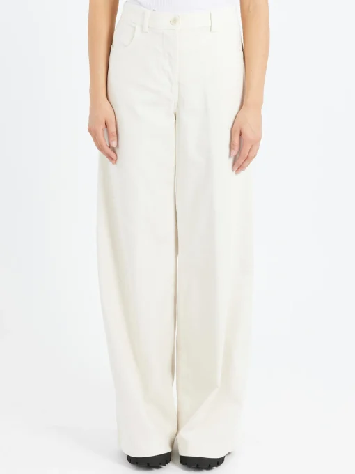 Best - Stretch Fustian High-Waisted Trousers in Women Pants