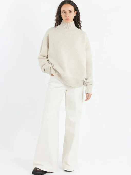 Best - Stretch Fustian High-Waisted Trousers in Women Pants