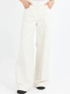 Best - Stretch Fustian High-Waisted Trousers in Women Pants