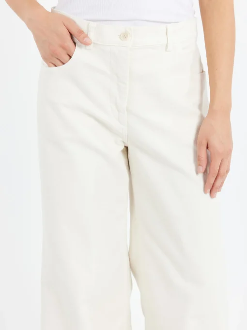 Best - Stretch Fustian High-Waisted Trousers in Women Pants