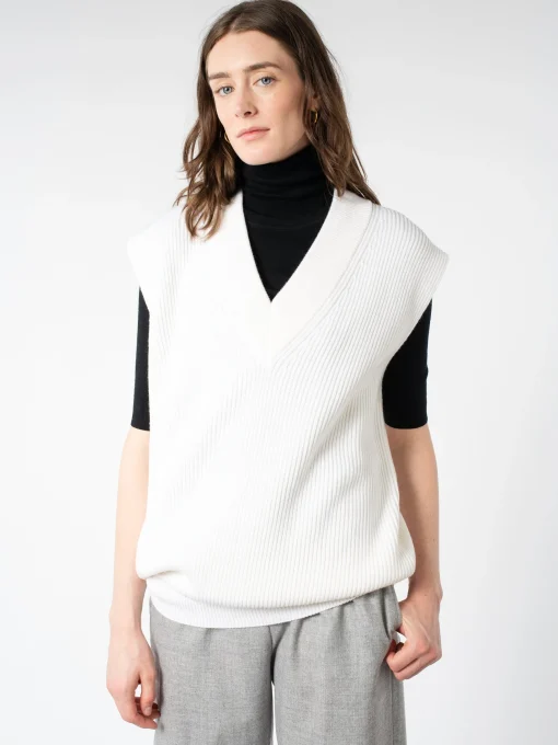 Sale - Bobby Sweater Vest in Cream Women Tops & Blouses | Knitwear