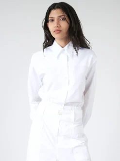 Sale - Casy Bodysuit Shirt in Bianco Women Intimates