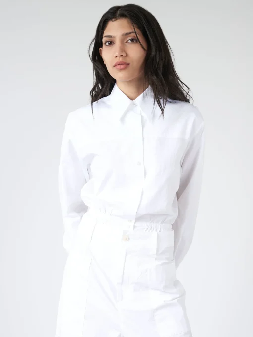 Sale - Casy Bodysuit Shirt in Bianco Women Intimates