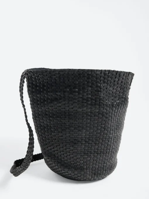 Best - Secchiello Braided Bag in Nero Women Bags | Belts