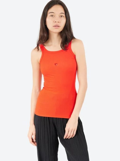 Online - Heart Tank in My Red Women Tops & Blouses