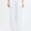 Clearance - Kolla Pants in White Blue Stripe Women Pants