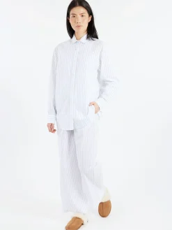 Clearance - Kolla Pants in White Blue Stripe Women Pants