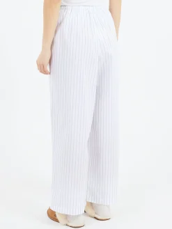 Clearance - Kolla Pants in White Blue Stripe Women Pants