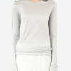 Sale - Long Sleeve Tee in Grey Melange Women Tops & Blouses | T-Shirts