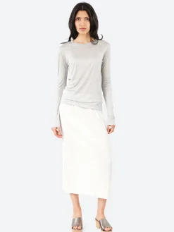 Sale - Long Sleeve Tee in Grey Melange Women Tops & Blouses | T-Shirts