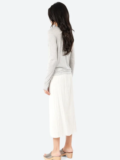 Sale - Long Sleeve Tee in Grey Melange Women Tops & Blouses | T-Shirts
