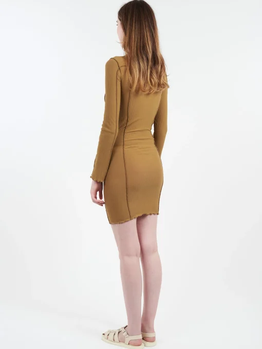 New - Omato Long Sleeve Dress in Jade Brown Women Dresses