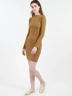 New - Omato Long Sleeve Dress in Jade Brown Women Dresses