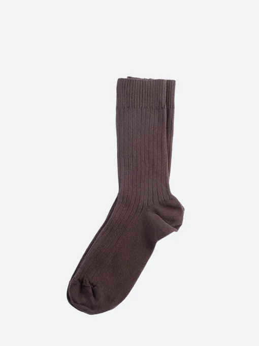 Fashion - Rib Ankle Socks in (Dark Brown) Women Socks & Hosiery | Belts