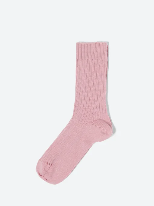 Hot - Rib Overankle Socks in Bridge Brown (Pink) Women Socks & Hosiery | Belts