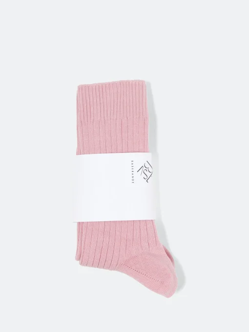 Hot - Rib Overankle Socks in Bridge Brown (Pink) Women Socks & Hosiery | Belts