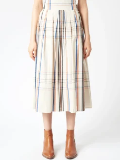 New - Big Tartan Skirt in Off White Women Skirts