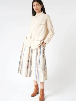 New - Big Tartan Skirt in Off White Women Skirts