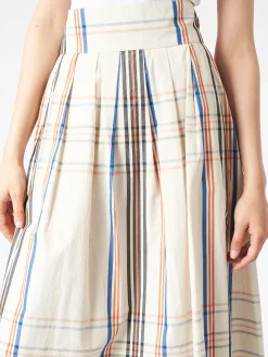 New - Big Tartan Skirt in Off White Women Skirts