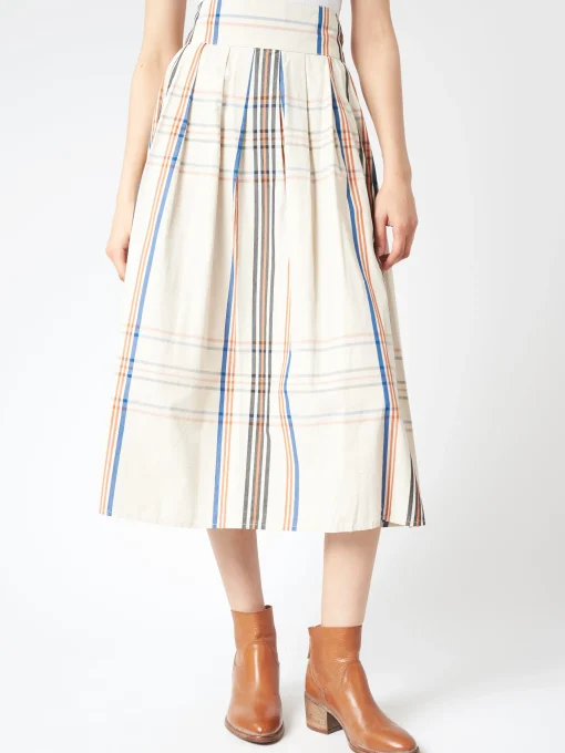 New - Big Tartan Skirt in Off White Women Skirts