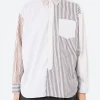 Best - Crazy Stripe Long Sleeve Button Down Shirt in Brown Women Tops & Blouses | Button-Ups