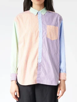Hot - Crazy Stripe Long Sleeve Button Down in Multi Women Tops & Blouses | Button-Ups