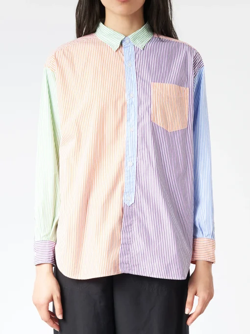 Hot - Crazy Stripe Long Sleeve Button Down in Multi Women Tops & Blouses | Button-Ups