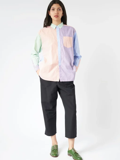 Hot - Crazy Stripe Long Sleeve Button Down in Multi Women Tops & Blouses | Button-Ups