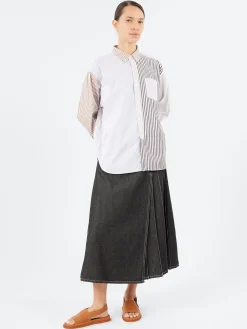 Best - Crazy Stripe Long Sleeve Button Down Shirt in Brown Women Tops & Blouses | Button-Ups