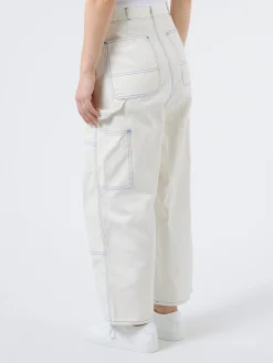 Best - Double Knee Painter Pants in Off White Women Pants