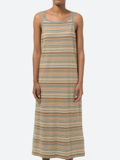 Best - Multi-Border Camisole Dress in Orange Women Dresses