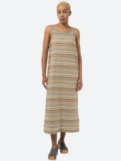 Best - Multi-Border Camisole Dress in Orange Women Dresses