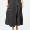New - Pleated Wrap Skirt in Women Skirts | Denim