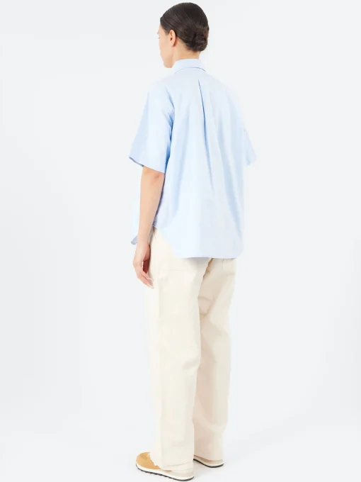 Hot - Shirt Sleeve Button Down Big Shirt in Light Bluevory Women Tops & Blouses | Button-Ups