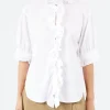 Best - S/S Frill Shirt in Black Women Tops & Blouses