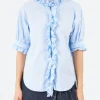 Best - S/S Frill Shirt in Women Tops & Blouses