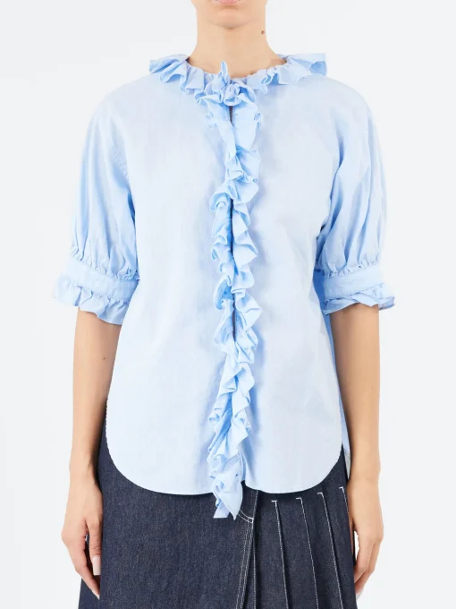 Best - S/S Frill Shirt in Women Tops & Blouses